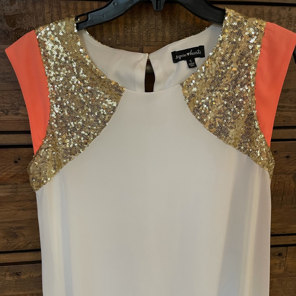 Sequin and white dress